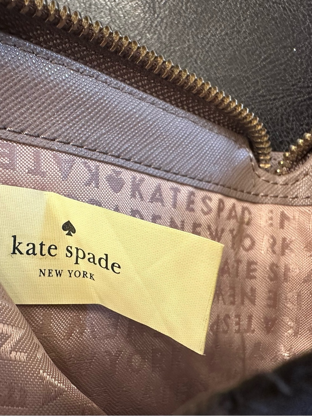 Kate Spade New York Saffiano Leather Zip-Around Mini Wallet in Taupe - Picture 6 of 11